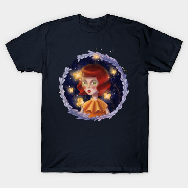 Golden butterflies T-Shirt by Woojah_art